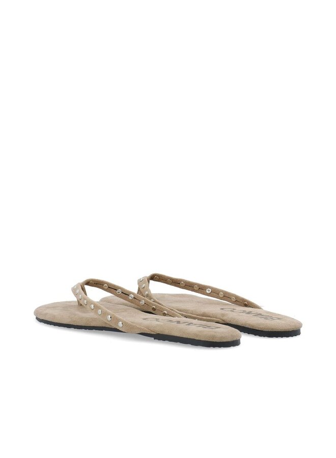 Mexico Studs Flip Flop Suede Sand