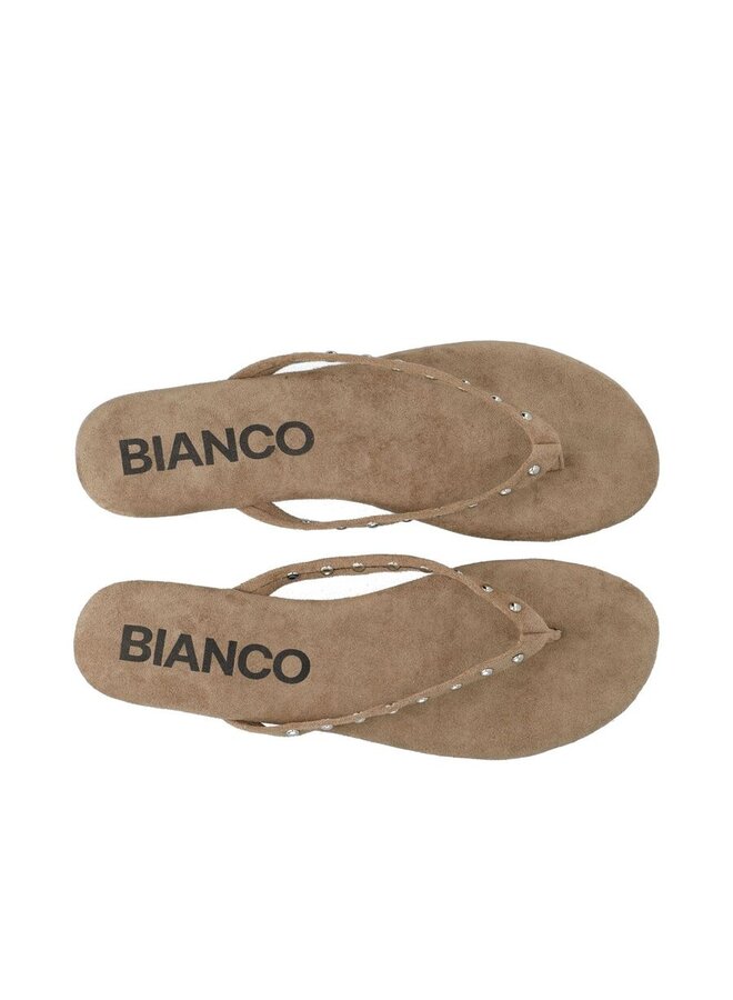 Mexico Studs Flip Flop Suede Sand