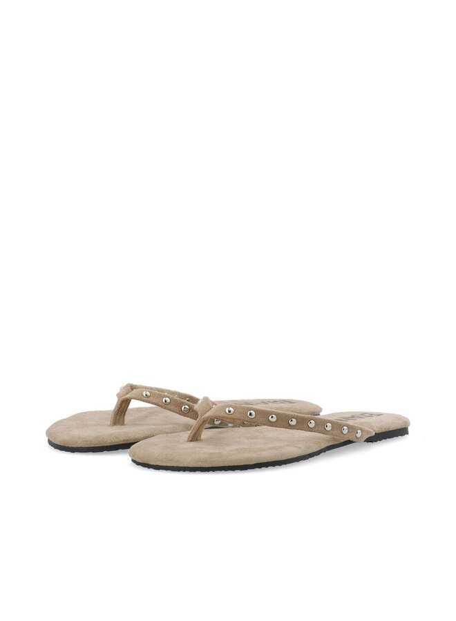 Mexico Studs Flip Flop Suede Sand