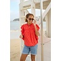 Fiona Frill Top Poppy Red