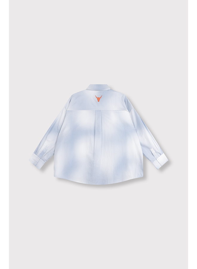 Faded Stripe Blouse Soft Blue