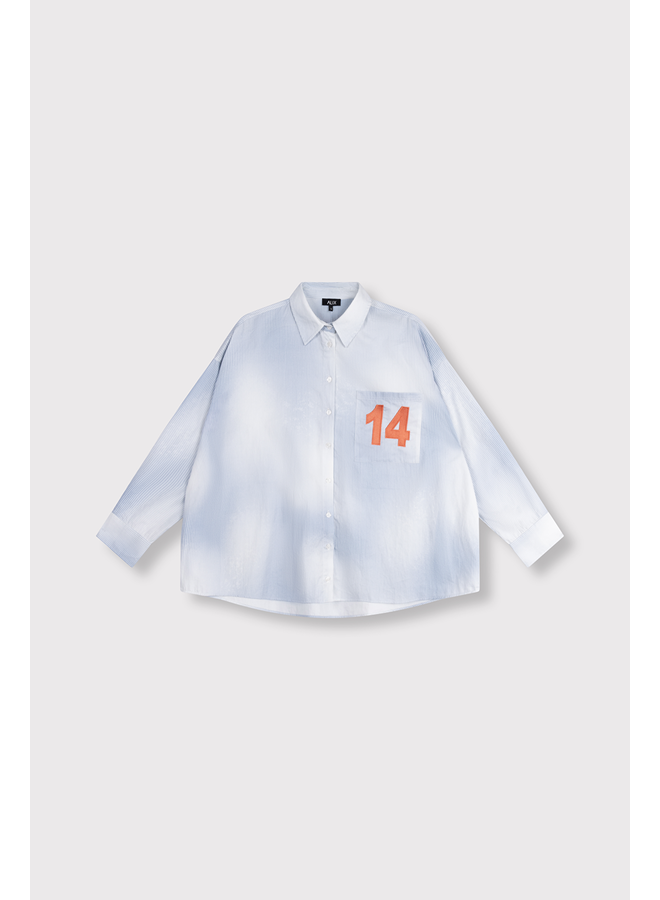 Faded Stripe Blouse Soft Blue