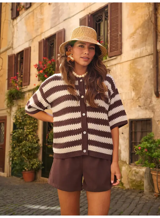 Janouk Knitted Top Brown/Ecru