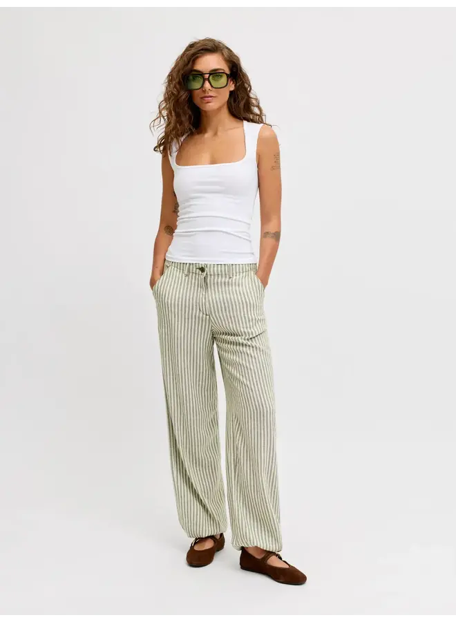 Emily Raya Pants Olive Blanc