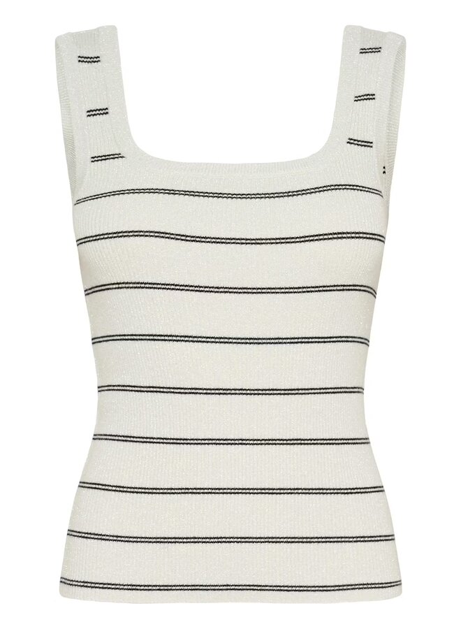 Morita Knit Top Silver Black