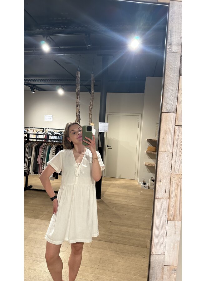 Kia V-neck Dress Blanc De Blanc