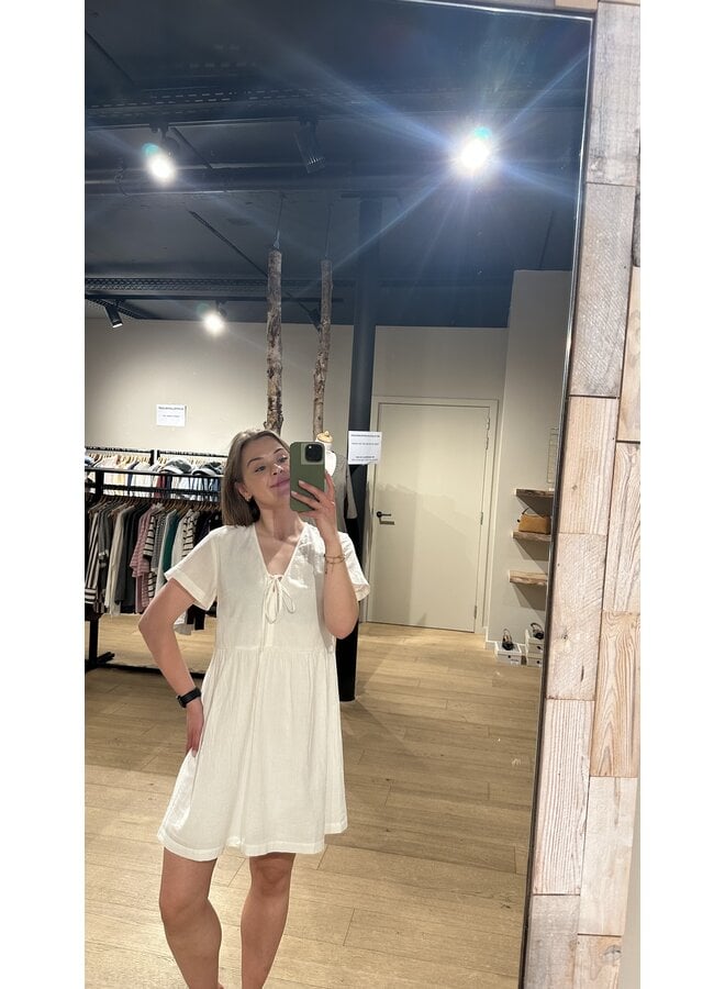 Kia V-neck Dress Blanc De Blanc
