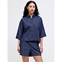 Debby Shirt 3/4 Shirt Dark Blue Denim