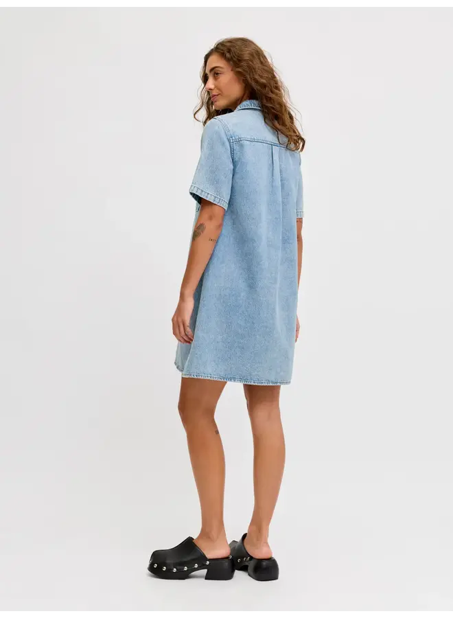 Amara Short Denim Dress Light Blue