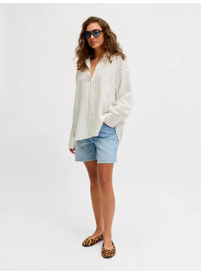 Almira Linnen Blend Shirt Blanc