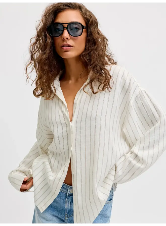 Almira Linnen Blend Shirt Blanc