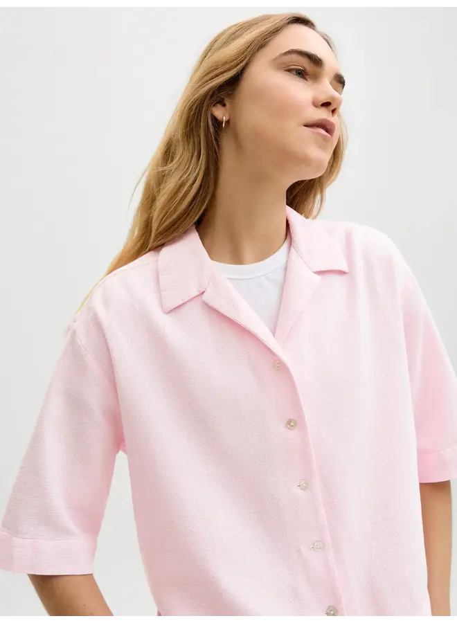 Global Waffle Shirt 3/4 Pink Lady