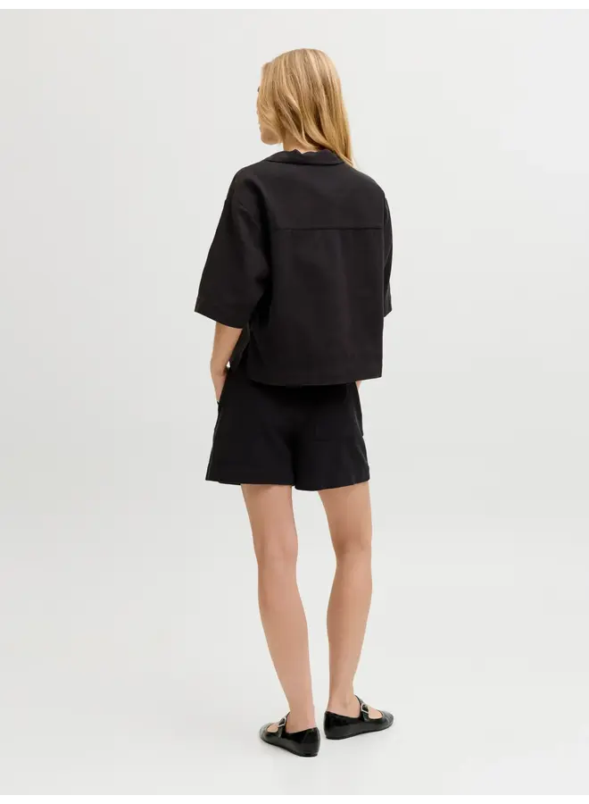 Global Waffle Shirt 3/4 Black