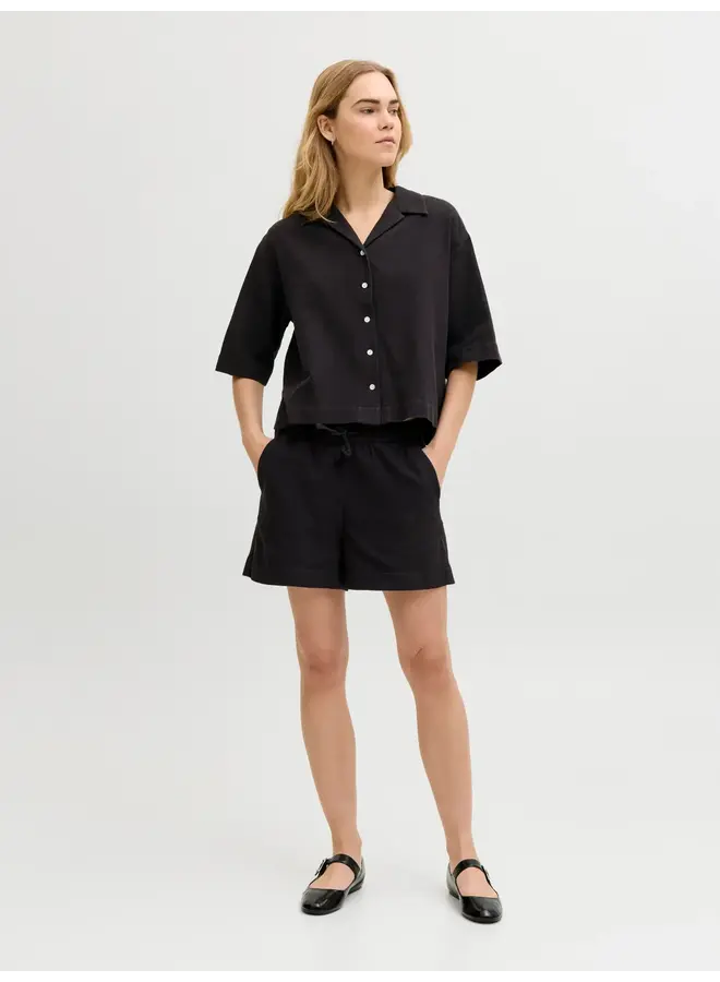 Global Waffle Shirt 3/4 Black