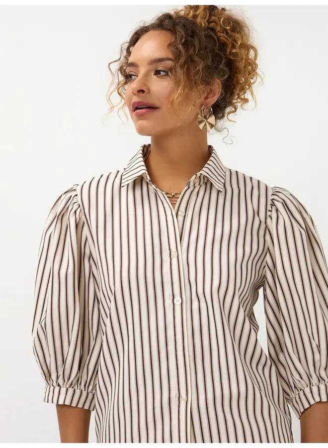 Bobbie Blouse Brown Stripe