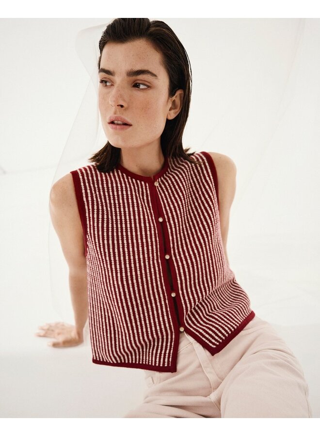 Priscilla Vest Rhubarb Sand