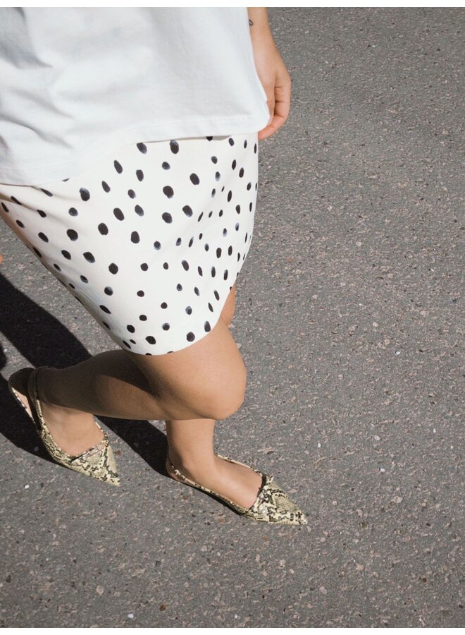 BARI Pointy Flat Slingback Faux Leather Yellow Snake