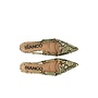 BARI Pointy Flat Slingback Faux Leather Yellow Snake