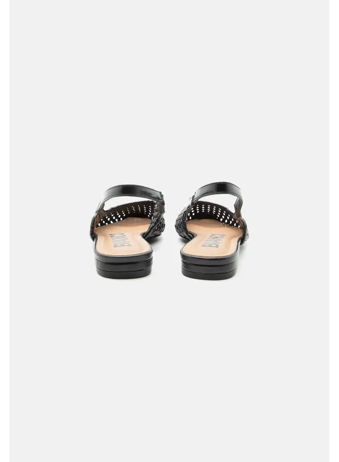 BARI Slingback Weaved Faux Leather Black