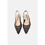 BARI Slingback Weaved Faux Leather Black