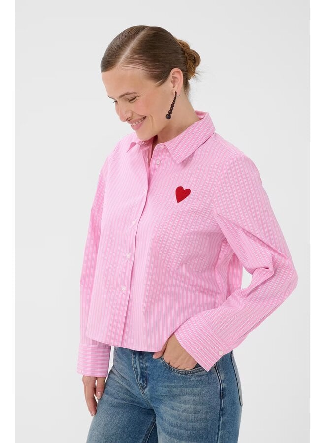 Ebony Short Shirt Pink Stripe