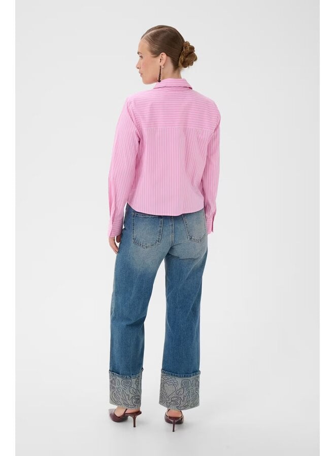 Ebony Short Shirt Pink Stripe