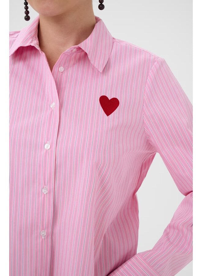 Ebony Short Shirt Pink Stripe