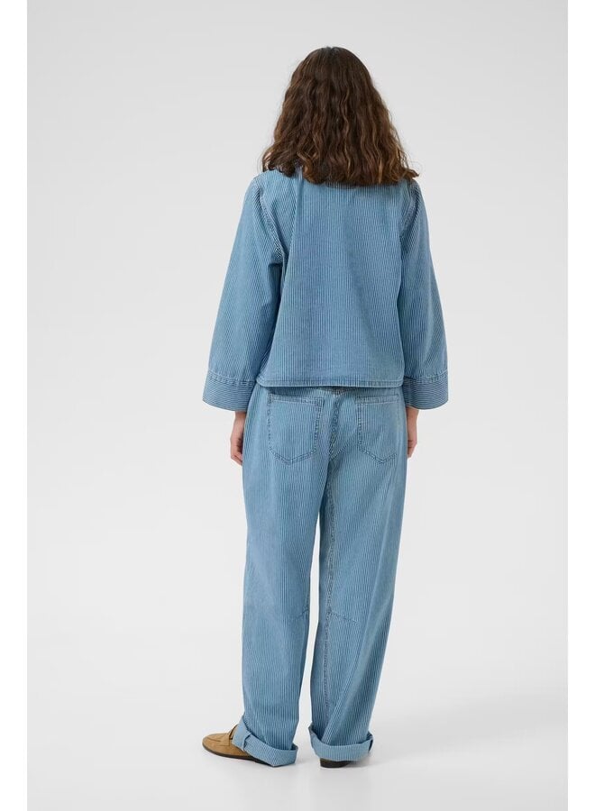 Ayna ShirtJacket White/Blue Stripe