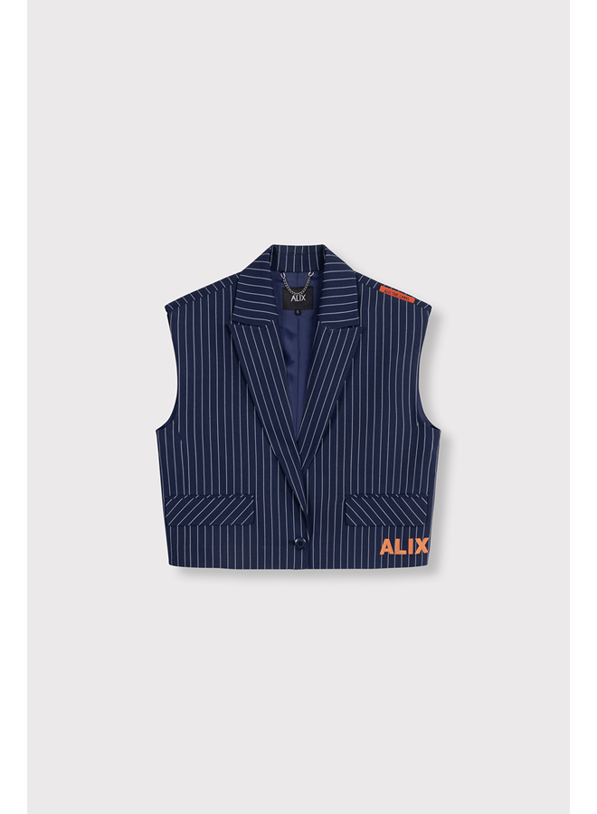 Striped Waistcoat Navy