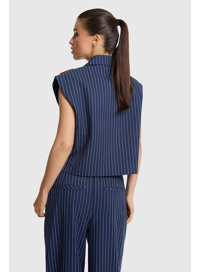 Striped Waistcoat Navy