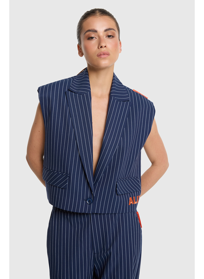 Striped Waistcoat Navy