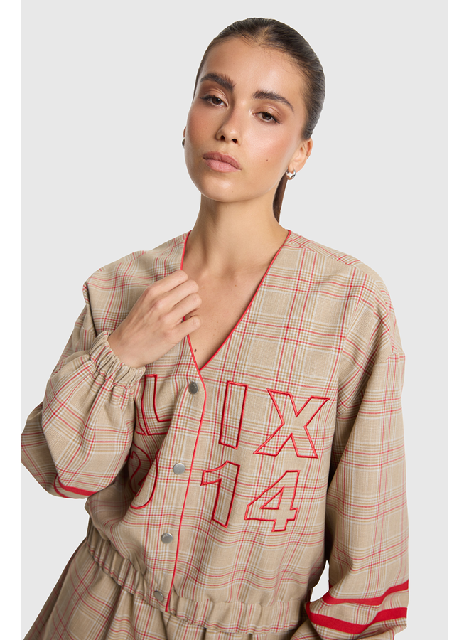 Sporty Check Bomber Sand