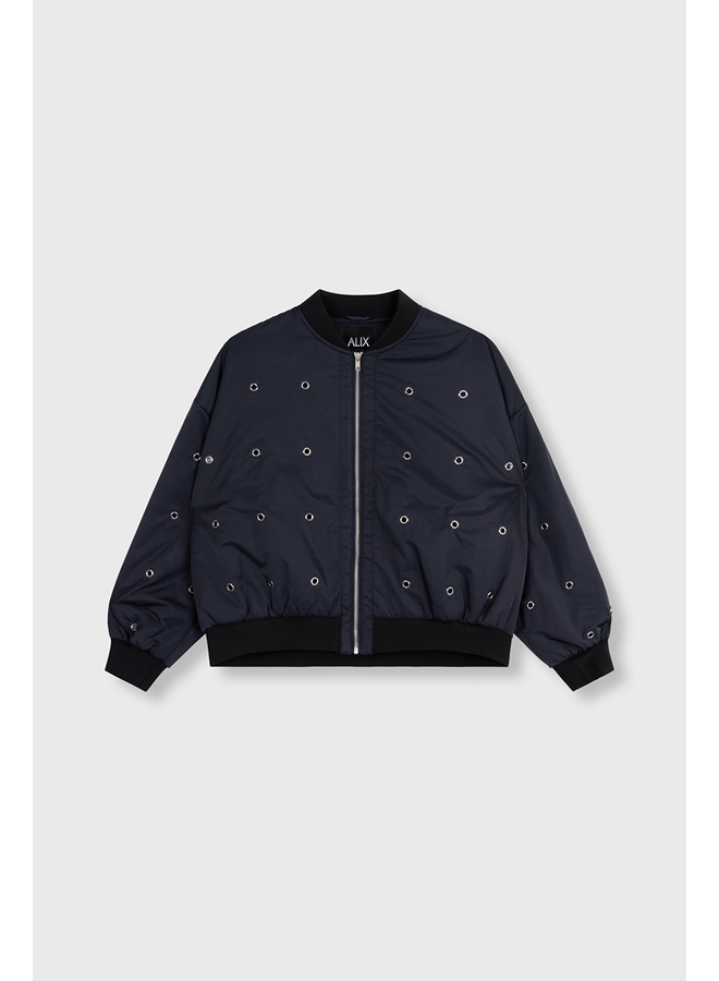 Eyelet Bomber Navy