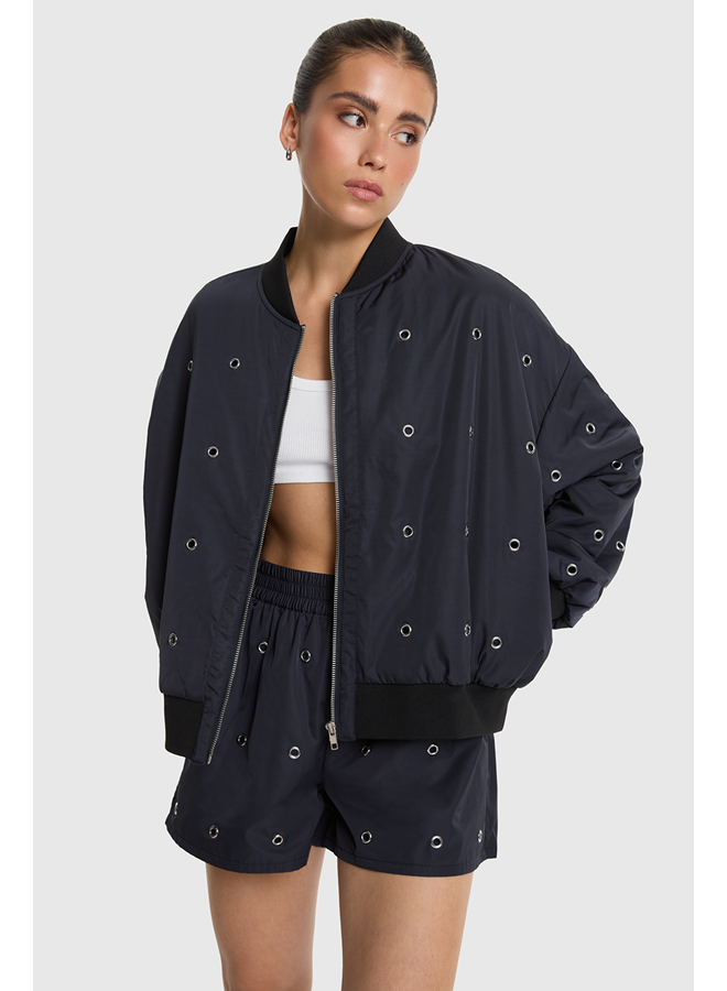 Eyelet Bomber Navy