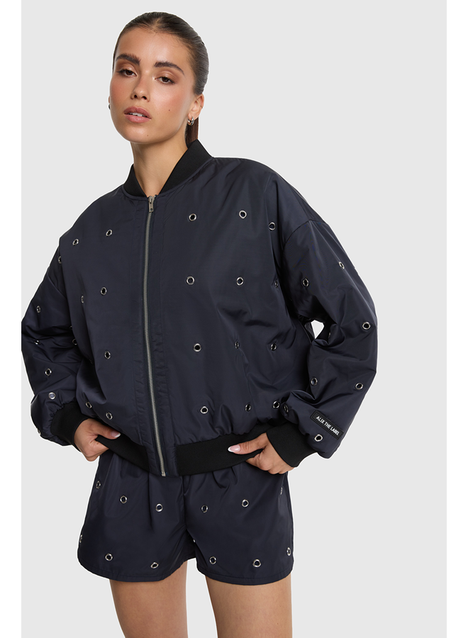 Eyelet Bomber Navy