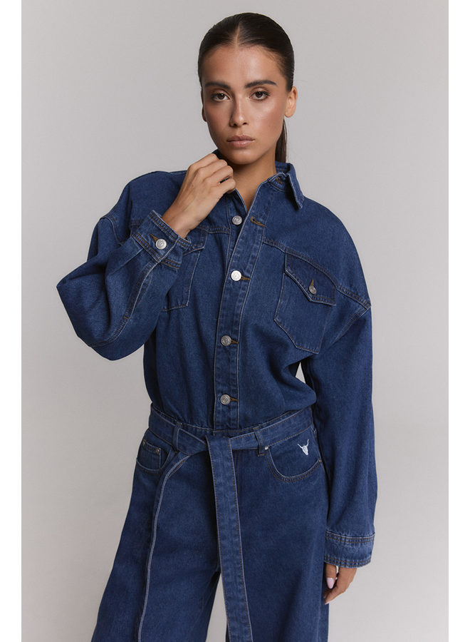 Denim Jumpsuit Mid Denim Blue