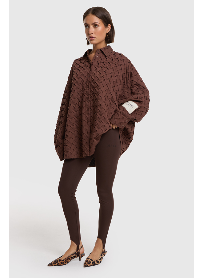 Pleated Blouse Structure Warm Brown