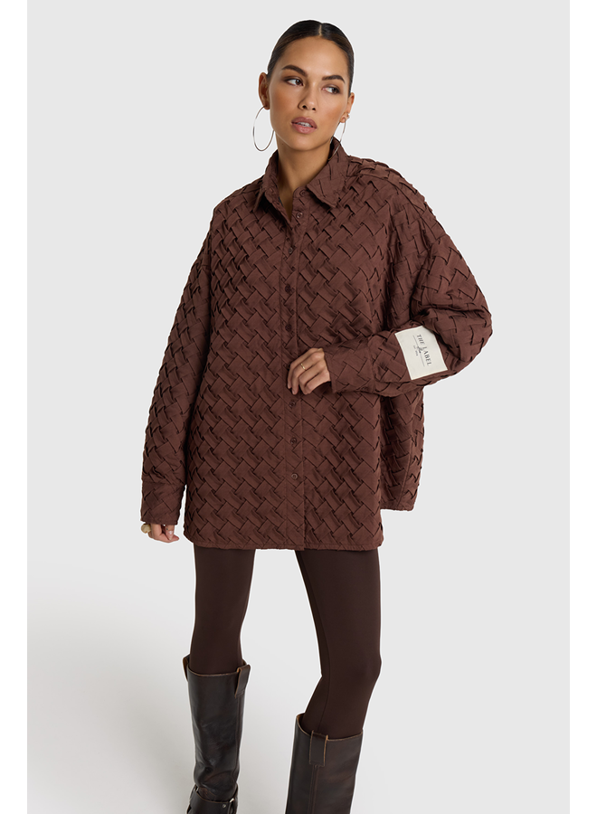 Pleated Blouse Structure Warm Brown