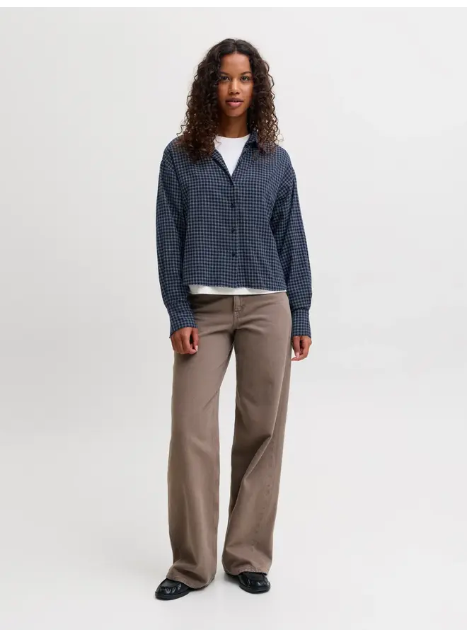 Jamie Check Flannel Short Night Sky