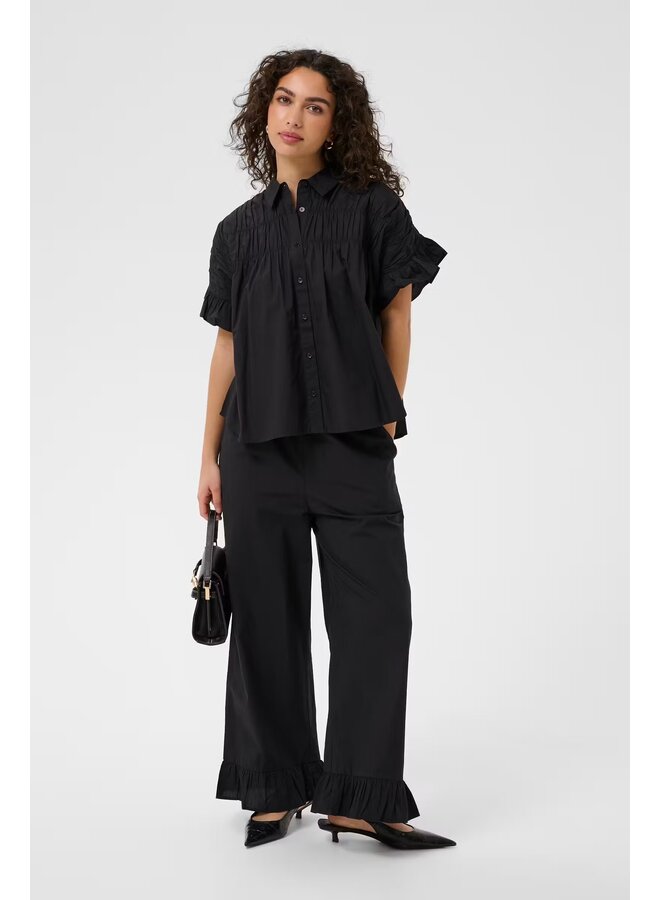Verdina Flouncce Shirt Black Deep