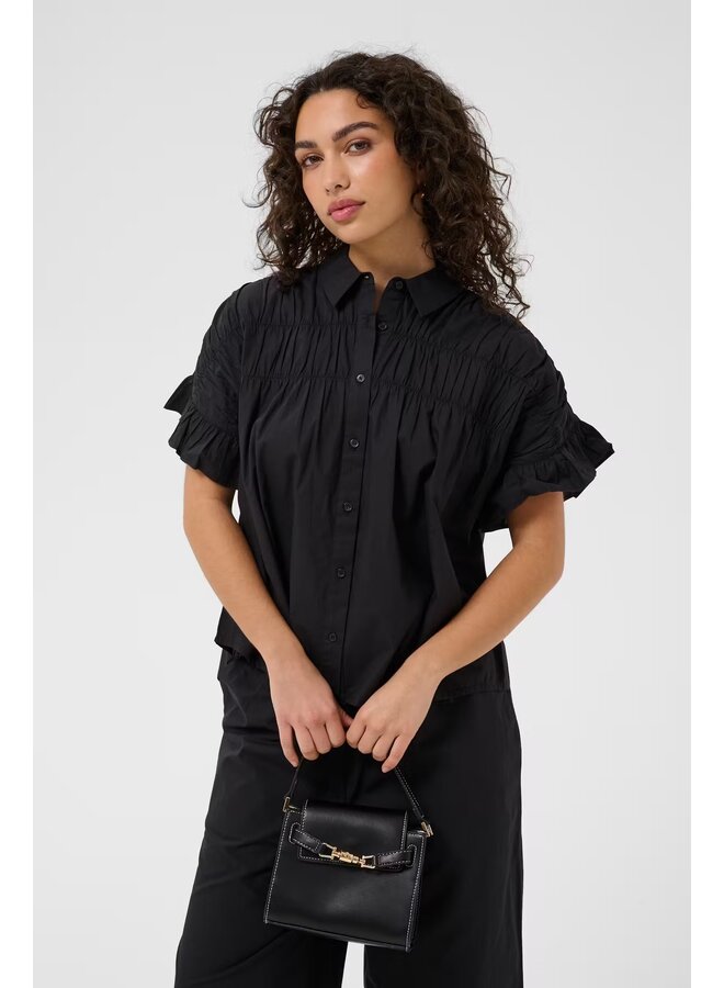 Verdina Flouncce Shirt Black Deep