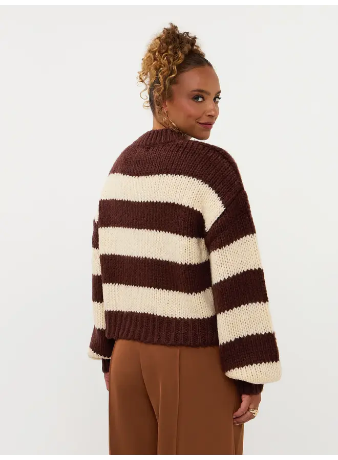 Brianna Knitted Sweater Dark Brown
