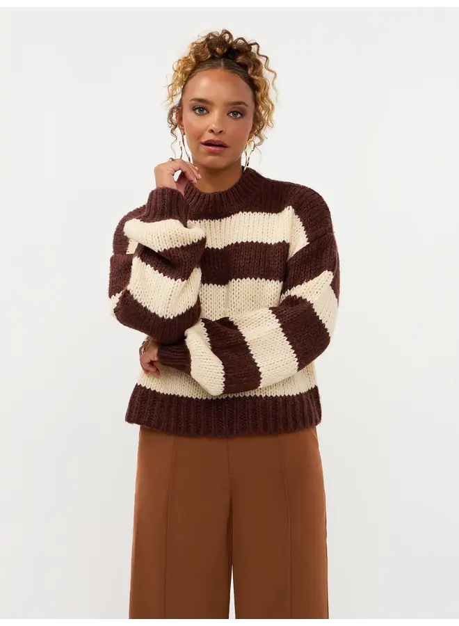 Brianna Knitted Sweater Dark Brown