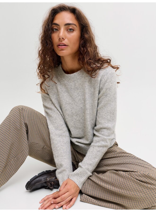 Elba Crew Neck Knit Light Grey
