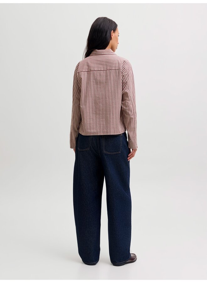 Asta Clean Check Shirt Chocolate Truffle