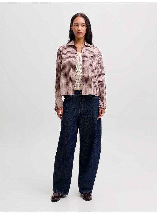 Asta Clean Check Shirt Chocolate Truffle