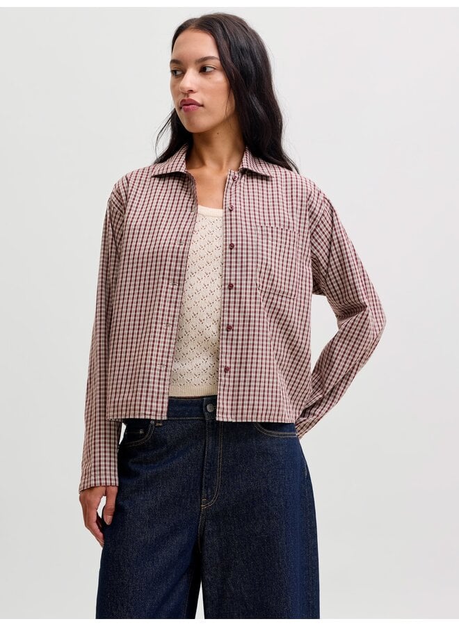 Asta Clean Check Shirt Chocolate Truffle