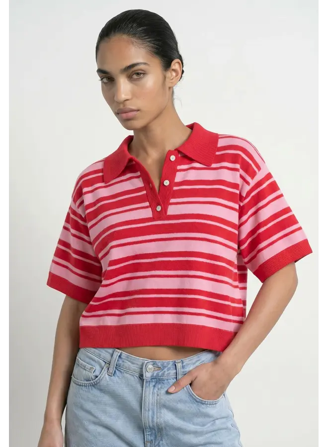 Kallie Boxy Polo Sweet Taffy