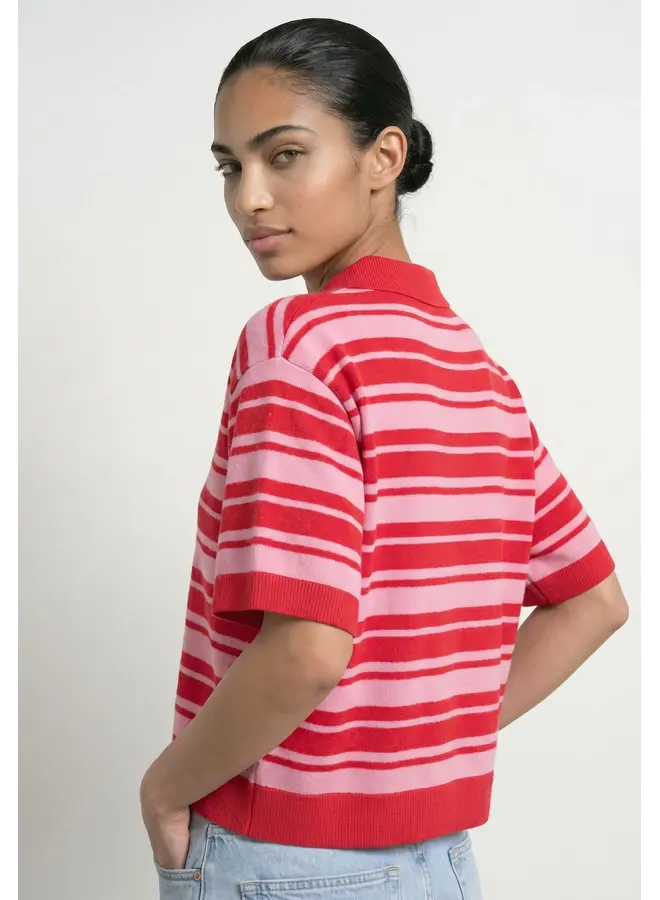 Kallie Boxy Polo Sweet Taffy