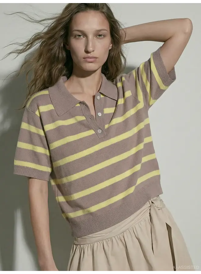Kallie Boxy Polo Moon Rock